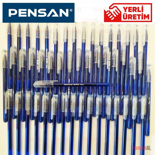 50 ADET Tükenmez Kalem Büro Pensan 2270 1,0 Mm Mavi Kırmızı Siyah - 5