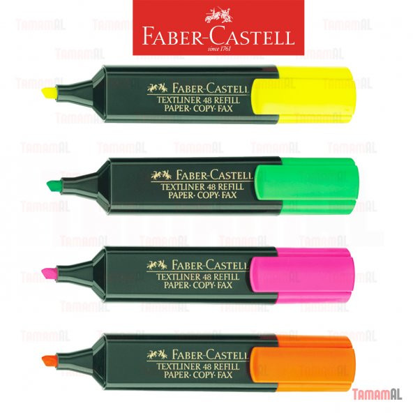 FABER CASTELL FOSFORLU KALEM SARI PEMBE YEŞİL TURUNCU 3+1 - 4
