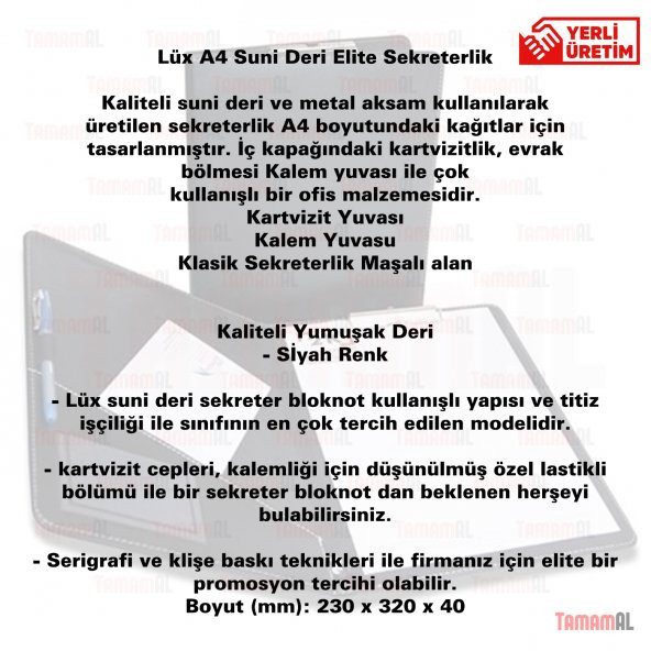 ELİT S.DERİ SİYAH LÜX SEKRETERLİK 2K 501S - 2