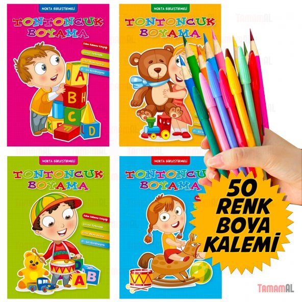4 KALIN BOYAMA KİTABI (OKUL ÖNCESİ ve ilkokul) + Boya kalem Seti - Resim 12