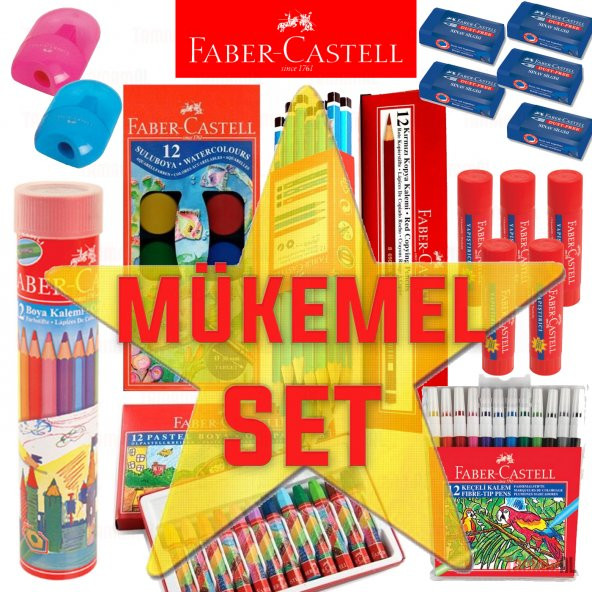 FABER CASTELL İLK ORTA OKUL SETİ KALİTELİ ÇANTA BOYA KALEM BOYA - 3