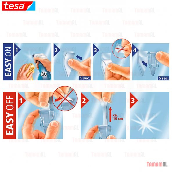 TESA (ALMAN MARKASI) SÖK YAPIŞTIR 3 ADET DİKDÖRTGEN METALİK ASKI - 7