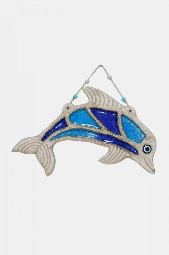 Angemiel Home Seramik Mavi Yunus Balığı Duvar Aksesuarı