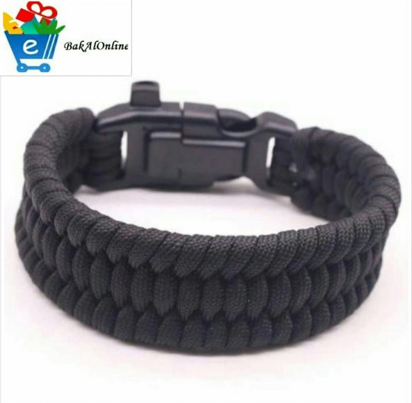Paracord Survival Bileklik Hayat Kurtarıcı Paraşüt İpi Pusula Ateş Başlatıcı ve İkaz Düdüğü - 2