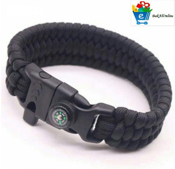 Paracord Survival Bileklik Hayat Kurtarıcı Paraşüt İpi Pusula Ateş Başlatıcı ve İkaz Düdüğü - 3