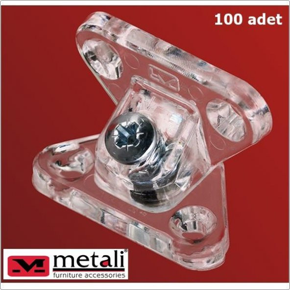 Metali Marka Plastik Açılı Kelebek Bağlantı 100 adet Şeffaf - 2