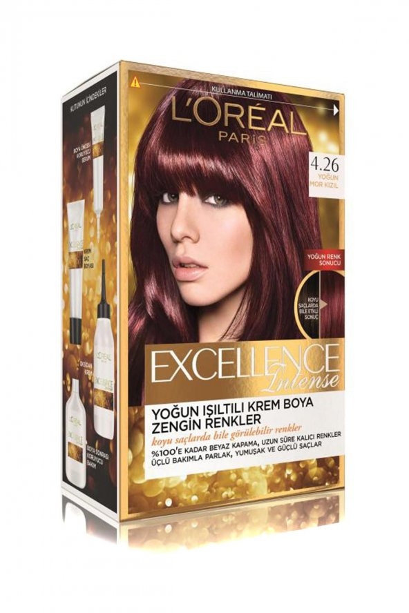 LOREAL Excellence Intense Saç Boyası 4,26 Yoğun Mor Kızıl