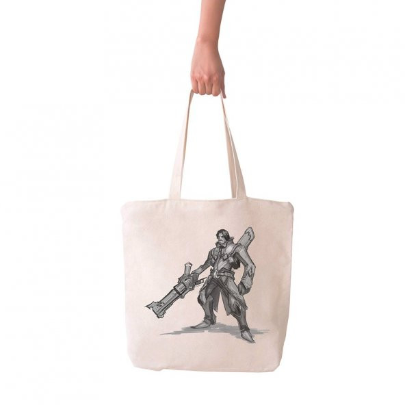 Angemiel Bag Büyük Illustration Çizim Savaşçı Alışveriş Plaj Bez Çanta - 2