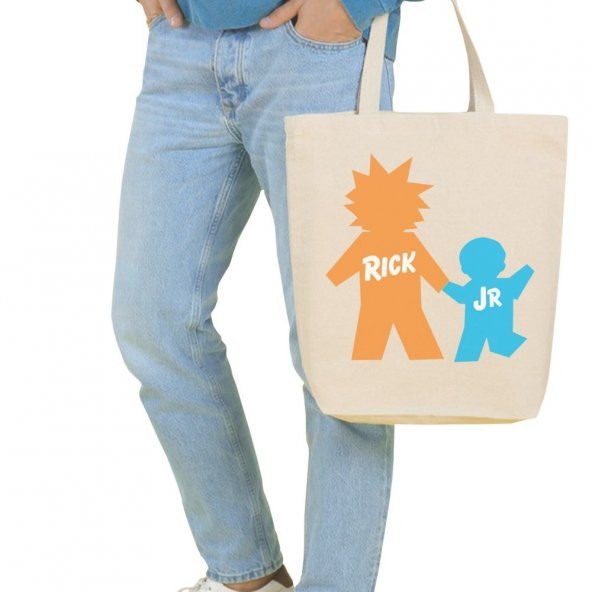 Angemiel Bag Büyük Rick and Morty Alışveriş Plaj Bez Çanta