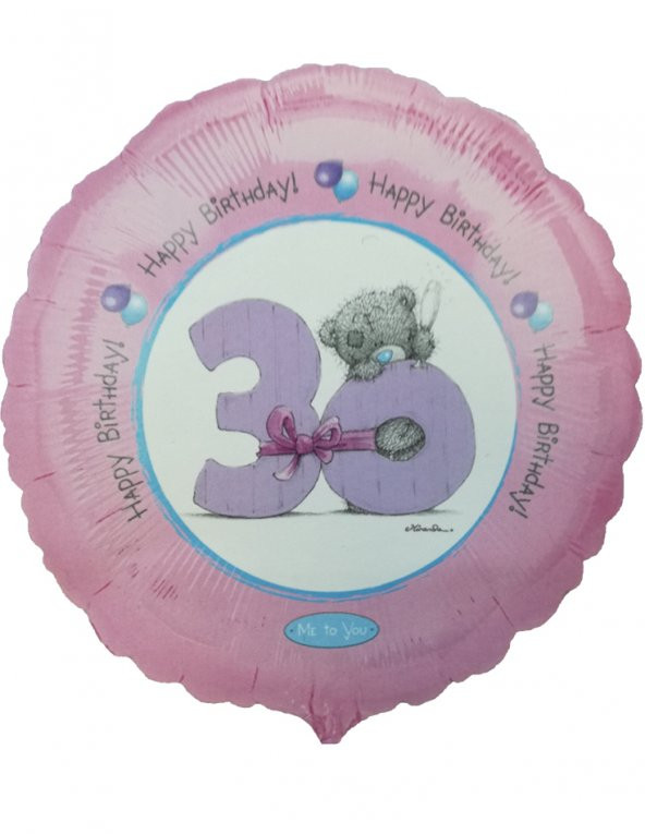 FOLYO BALON 30 YAŞ PEMBE AYICIKLI 18 D.Ü 15TL