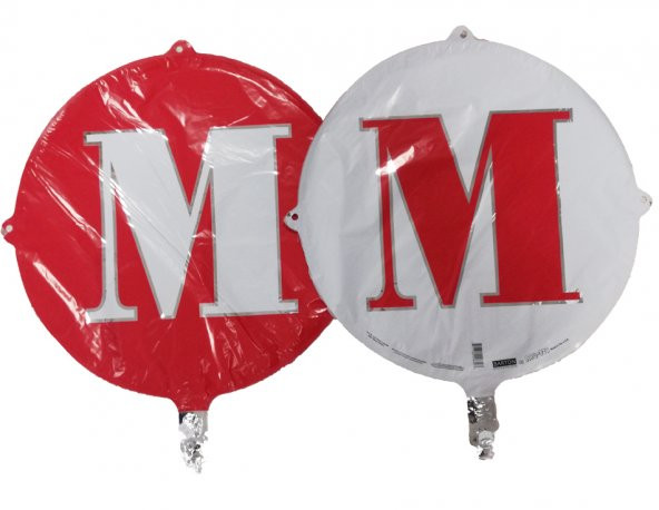 FOLYO BALON HARF M KIRMIZI-BEYAZ 18  (DÜ 15TL) - 1