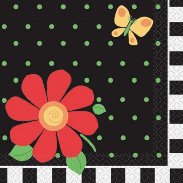 PEÇETE ÇİÇEKLİ SİYAH 16LI - Resim 2