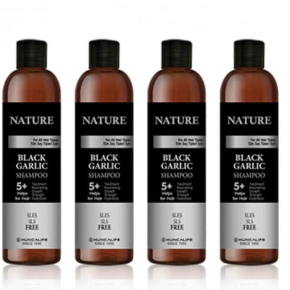 4 ADET Nature Siyah Sarımsaklı Şampuan 350 ml