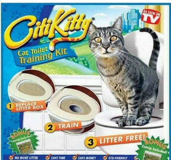 Kedi Tuvaleti Eğitim Seti Pet Zoom Citi Kitty Kedi Klozeti
