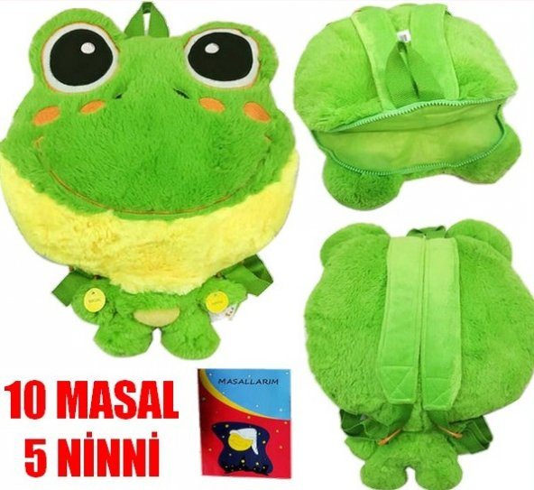 Masalcı Kurbağa Sırt Çantası - Masal Ninni Söyleyen Peluş Çanta - 1