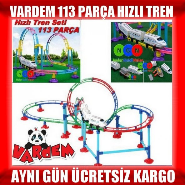 Vardem 113 Parça Hızlı Tren Işıklı Pilli Raylı Tren - 3