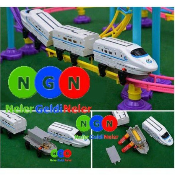Vardem 113 Parça Hızlı Tren Işıklı Pilli Raylı Tren - 4