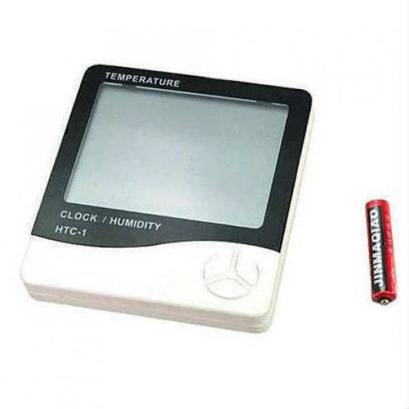 Dijital Termometre Isı ve Nem Ölçer  Masa Saati + 4 Pil Duracell - Resim 5
