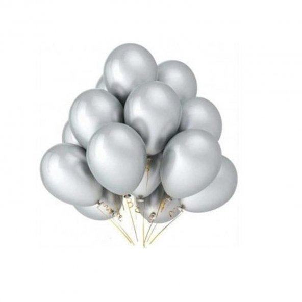 ATOM 12 İNÇ Metalik Silver (Gümüş) Balon - 100 ADET