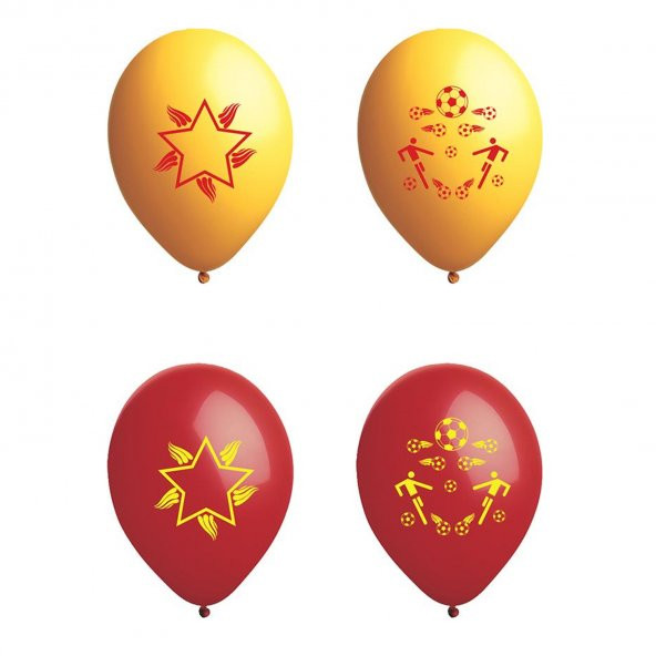 Atom Taraftar Balon Sarı Kırmızı 12 İnç 100 Adet