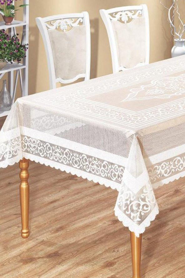 Venessi Örme Pano Desenli Masa Örtüsü Mürdüm - Resim 2