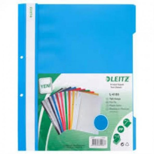 Leitz 4189 Telli Dosya A-4 Plastik Açık Mavi 50 Li (1 Paket 50 Ad