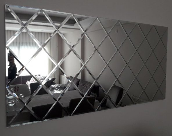 Baklava Duvar Aynası - Gümüş