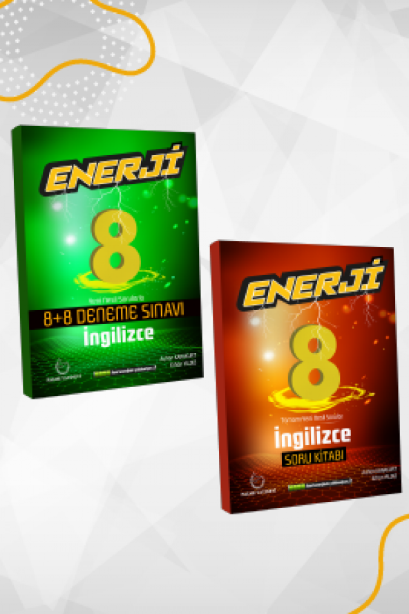 Enerji 8. Sınıf İngilizce Soru Kitabı ve 8+8 li Deneme Seti