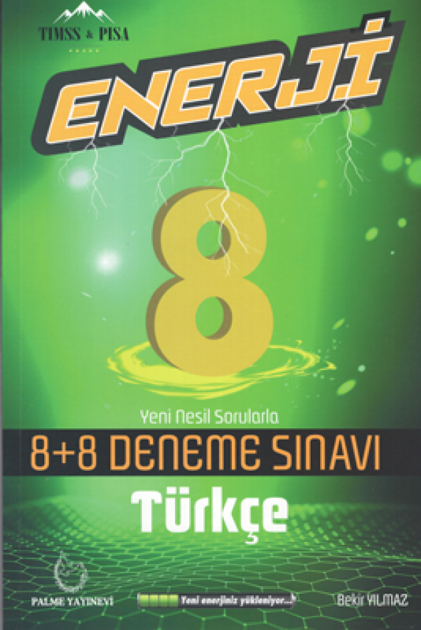 8.Sınıf Enerji 8+8 Deneme Sınavı Türkçe Palme Kitabevi