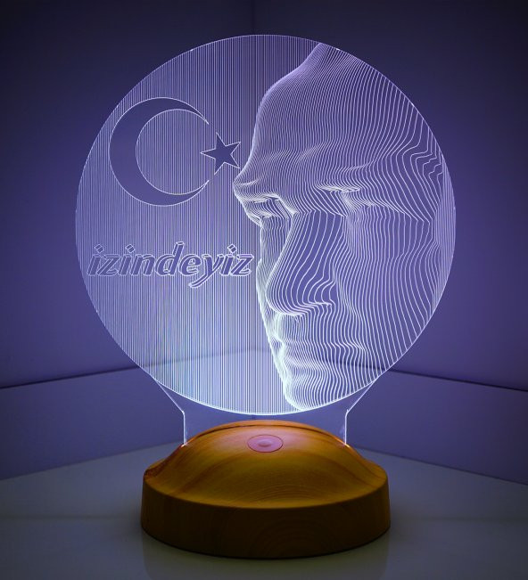 3D Led Lamba 3 Boyutlu Atatürk Küre Özel Hediye Gecelambası