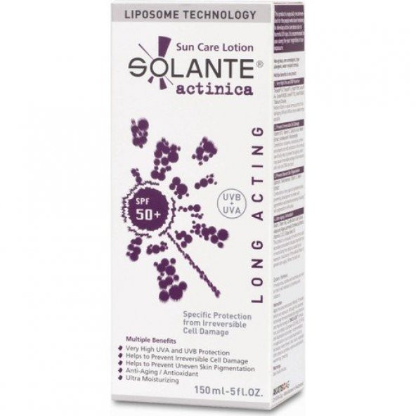 Solante Actinica Sun Care Lotion SPF50+ 150ml