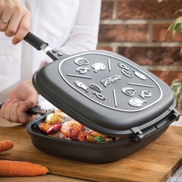 Emsan Zesty Maksi 32x24 Cm Double Grill Tava