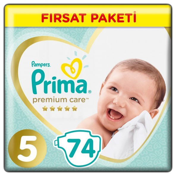Prima Premium Care 5 Numara 74 Adet Bebek Bezi Avantajlı Paket 11-16 KG
