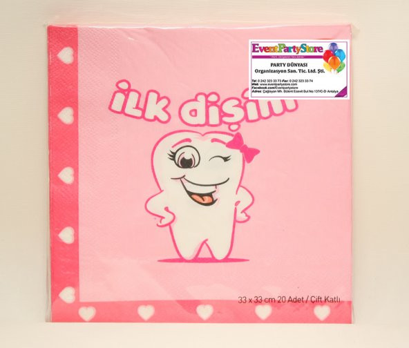 İLK DİŞİM PEÇETE PEMBE 20Lİ - 3