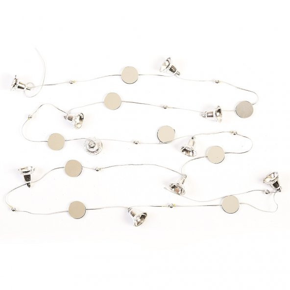 YILBAŞI GARLAND AYNALI GÜMÜŞ 2,50 M - 2