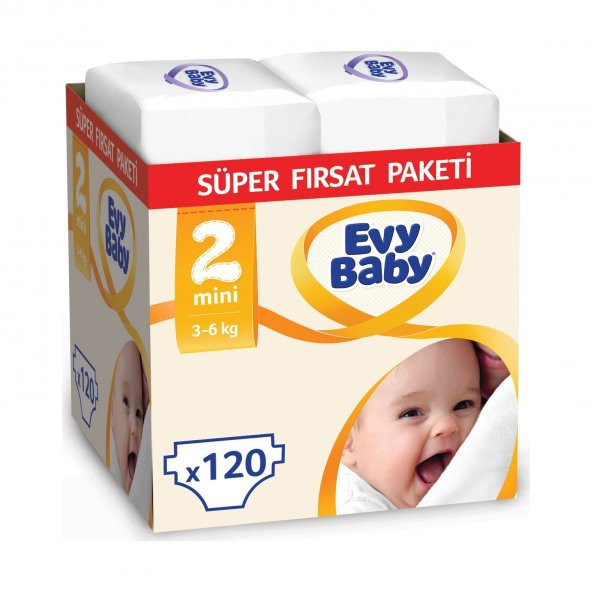 Evy Baby Bebek Bezi 2 Beden Mini Süper Fırsat Paketi 120 Adet