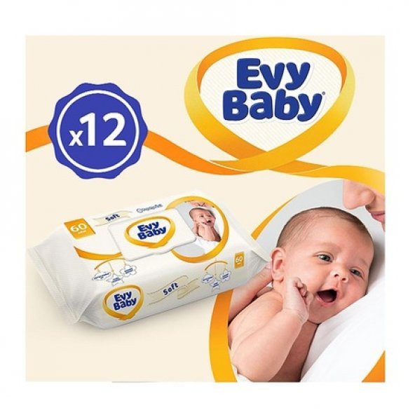 Evy Baby Islak Havlu Soft 56x12li Aylık Ekonomik Paket