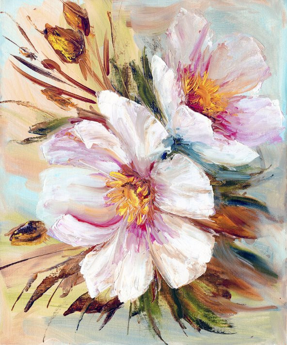 Yağlıboya Çiçek Resmi 50 x 70 cm