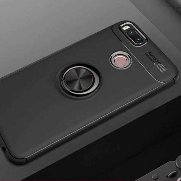 Xiaomi Mi 5X Kılıf Zore Ravel Yüzüklü Silikon Kapak + Cam Ekran Koruyucu Hediye