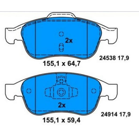 RENAULT CAPTUR Ön Fren Balata 2013 - 2017 (440603905R) - 2