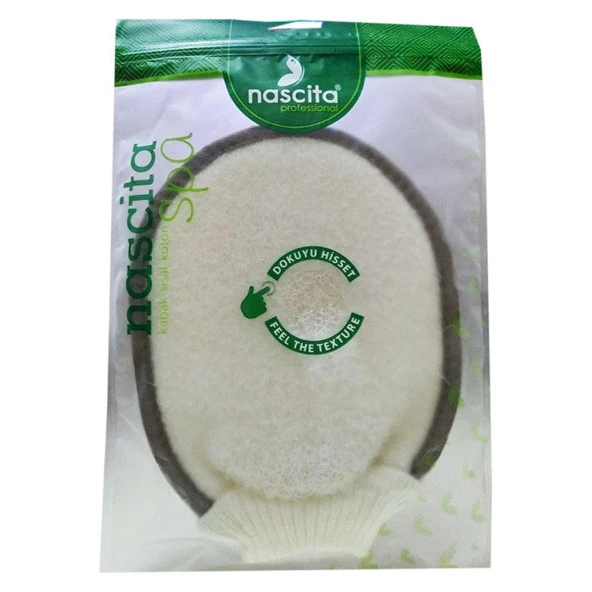 Nascita Kabak Sisal Koton Lifli Lastikli Eldiven Kese 16CMx22CM