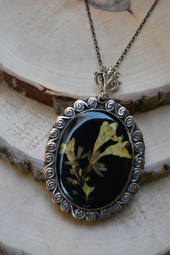 STONEAGE JEWELLERY Gerçek Çiçeklerden Tasarım Bayan Kolye ürün görseli