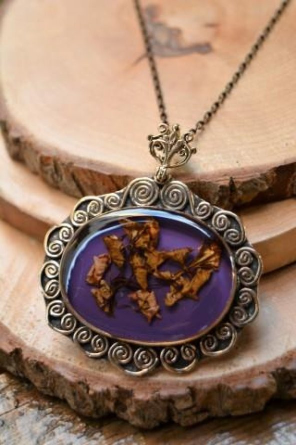 STONEAGE JEWELLERY Kuru Çiçek Bayan Kolye - Resim 3