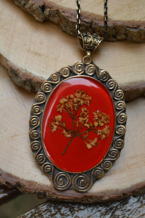 STONEAGE JEWELLERY Gerçek Çiçek El Yapımı Bayan Kolye - Resim 2