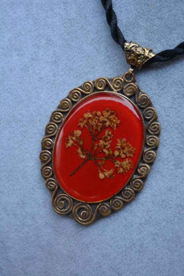 STONEAGE JEWELLERY Gerçek Çiçek El Yapımı Bayan Kolye - Resim 4