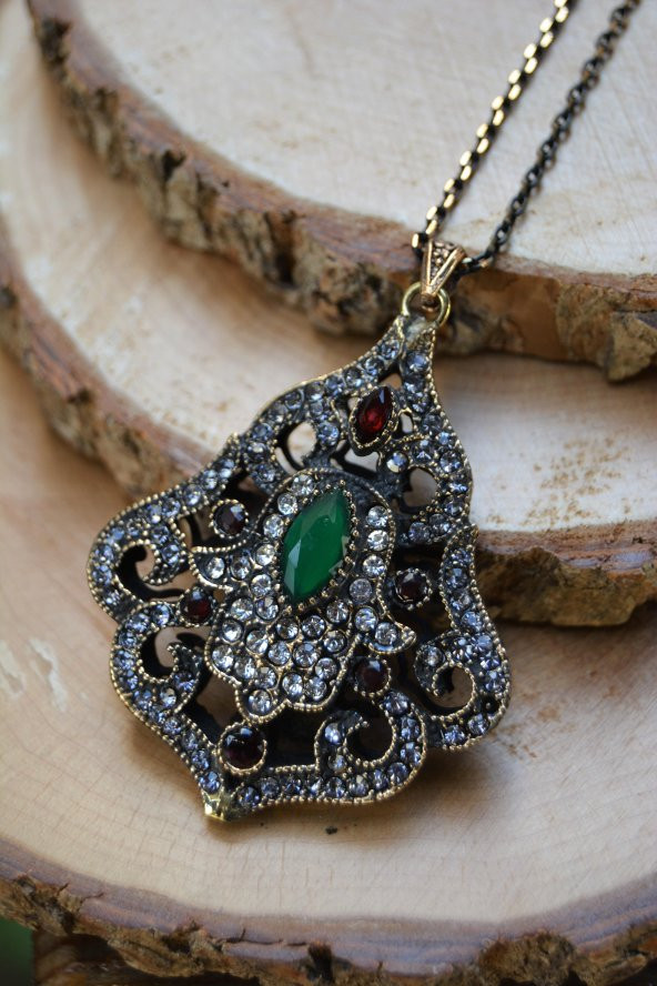 STONEAGE JEWELLERY Zümrüt Doğal Taş Bayan Kolye - 2