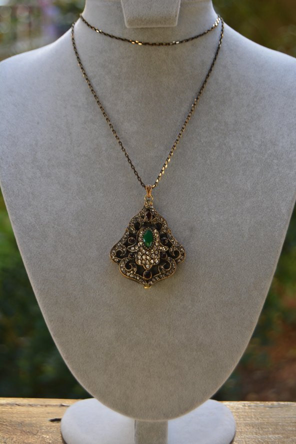 STONEAGE JEWELLERY Zümrüt Doğal Taş Bayan Kolye - 3