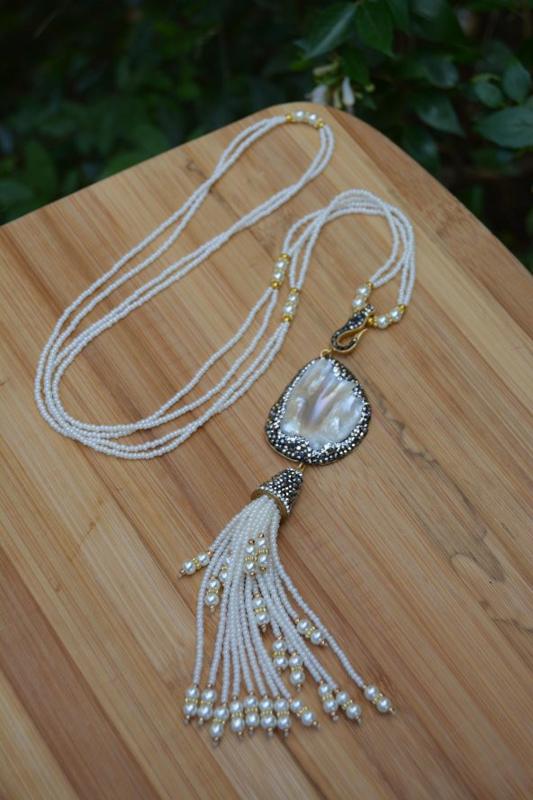 STONEAGE JEWELLERY Bayan İncili Tasarım Kolye - 2