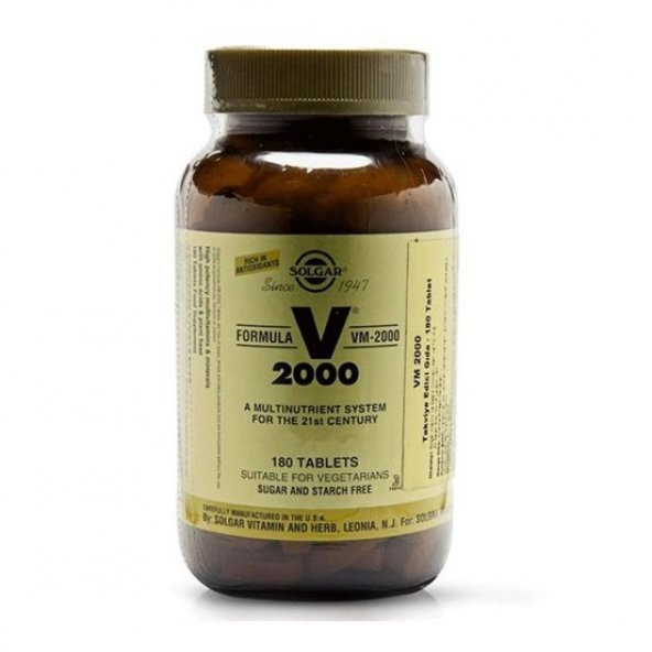 Solgar VM 2000 180 Tablet Multivitamin