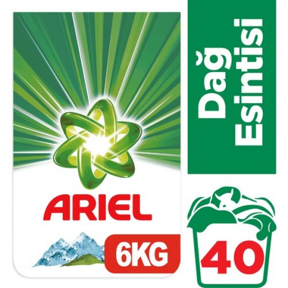 Ariel 6 kg Toz Çamaşır Deterjanı Dağ Esintisi Beyazlar İçin